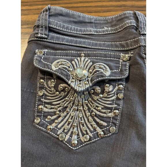 L. A. Idol USA grey bling jeans size 9 W31/L34 - Picture 7 of 10